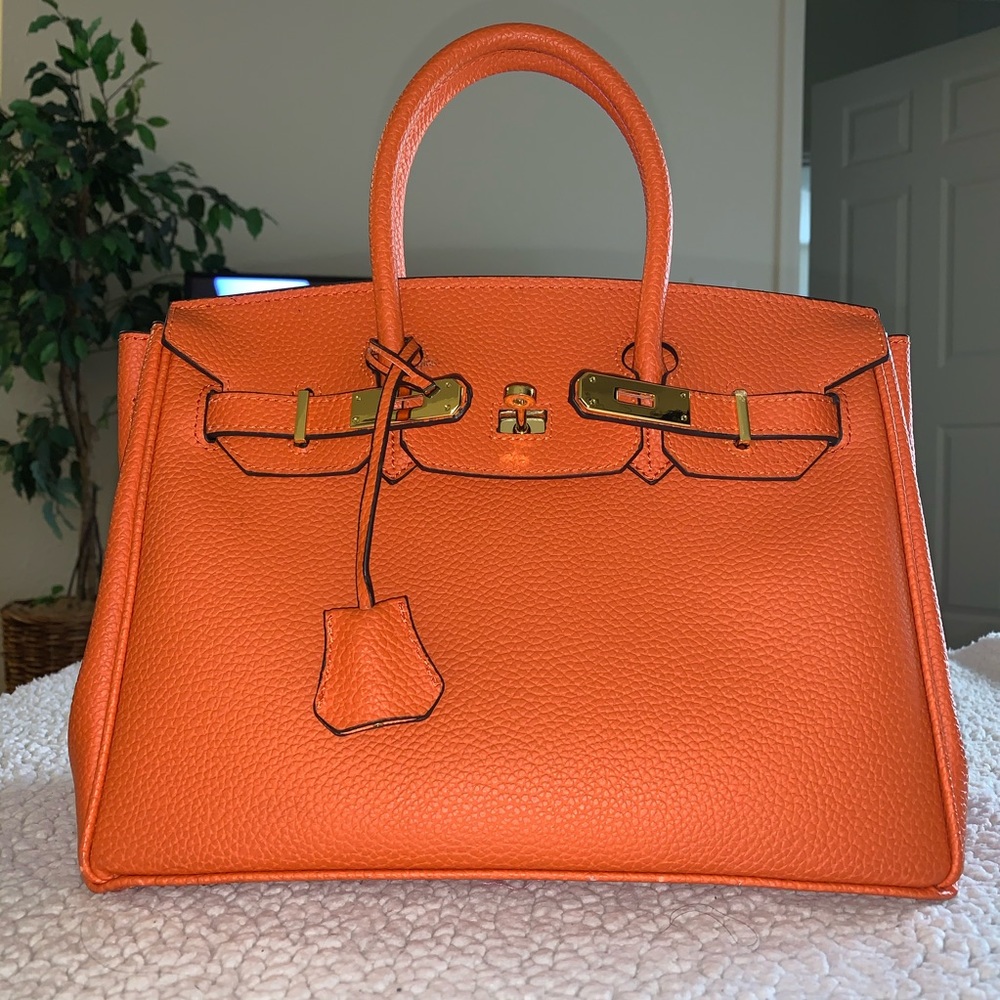 Orange Top Handle Bag